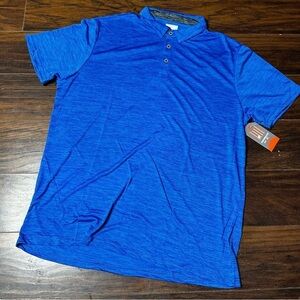 Performance Sports Blue Short Sleeve Polo T Shirt